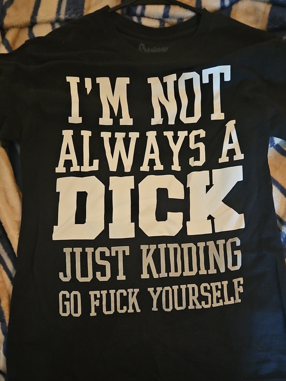 Spencer's Black Short-Sleeve Tee with White Bold Slogan